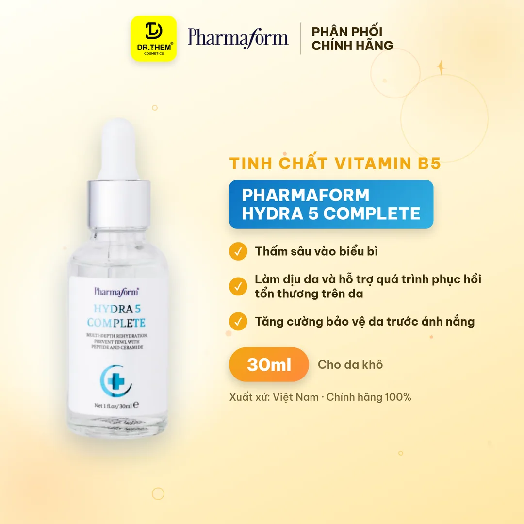 Tinh Chất Vitamin B5 Pharmaform Hydra 5 Complete Serum Dưỡng Ẩm Chuyên Sâu Hỗ Trợ Phục Hồi Da Nhạy Cảm 30ml