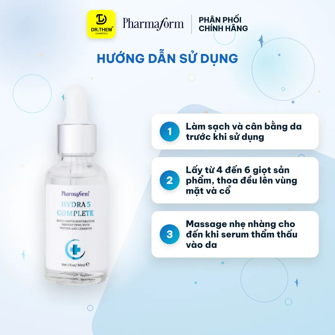 Tinh Chất Vitamin B5 Pharmaform Hydra 5 Complete Serum Dưỡng Ẩm Chuyên Sâu Hỗ Trợ Phục Hồi Da Nhạy Cảm 30ml 7