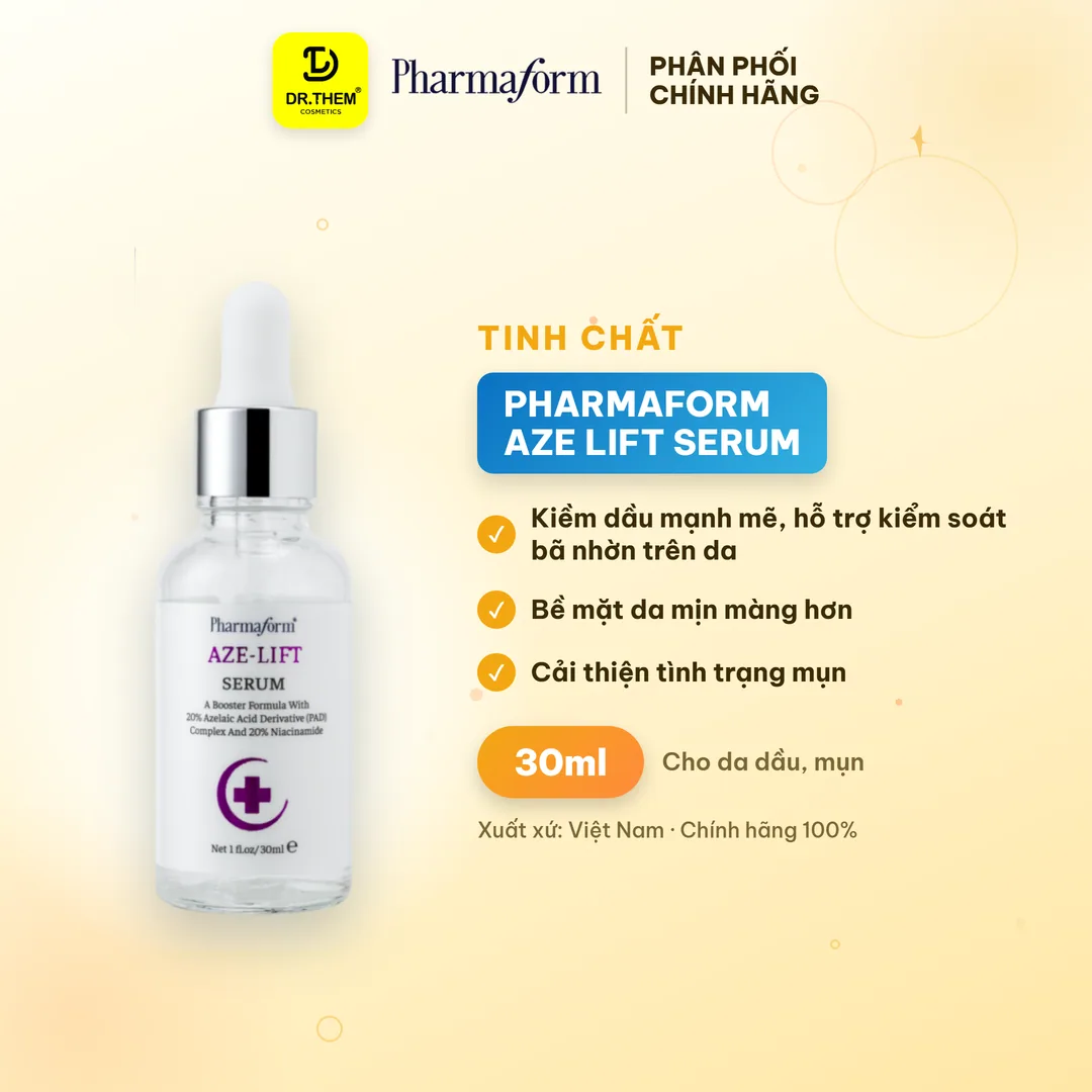 Tinh Chất Pharmaform Aze Lift Serum Kiểm Soát Dầu Se Khít Lỗ Chân Lông Hỗ Trợ Giảm Mụn Cho Da Dầu 30ml