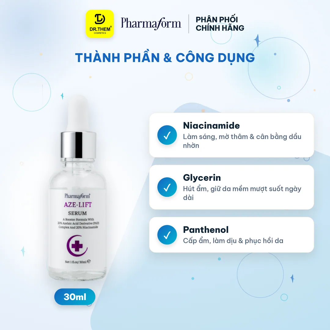 Tinh Chất Pharmaform Aze Lift Serum Kiểm Soát Dầu Se Khít Lỗ Chân Lông Hỗ Trợ Giảm Mụn Cho Da Dầu 30ml 5