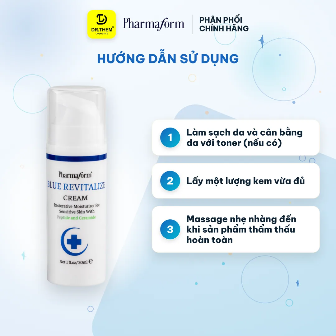 Kem Dưỡng Ẩm Pharmaform Blue Revitalize Phục Hồi Chống Ánh Sáng Xanh Hỗ Trợ Chống Lão Hóa Cho Mọi Loại Da 30ml 6