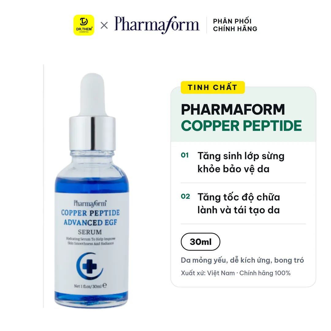 Tinh Chất Pharmaform Copper Peptide Advanced EGF Phục Hồi Da Tổn Thương Hỗ Trợ Chống Lão Hóa 30ml