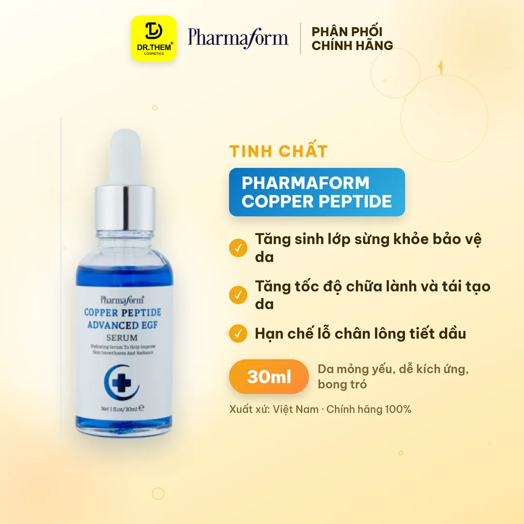 Tinh Chất Pharmaform Copper Peptide Advanced EGF Phục Hồi Da Tổn Thương Hỗ Trợ Chống Lão Hóa 30ml
