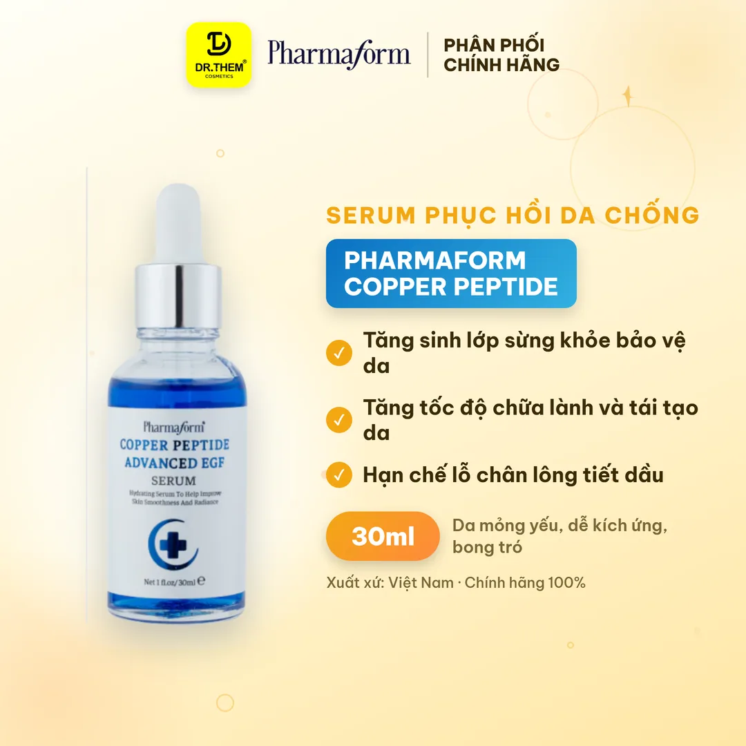 Tinh Chất Pharmaform Copper Peptide Advanced EGF Phục Hồi Da Tổn Thương Hỗ Trợ Chống Lão Hóa 30ml