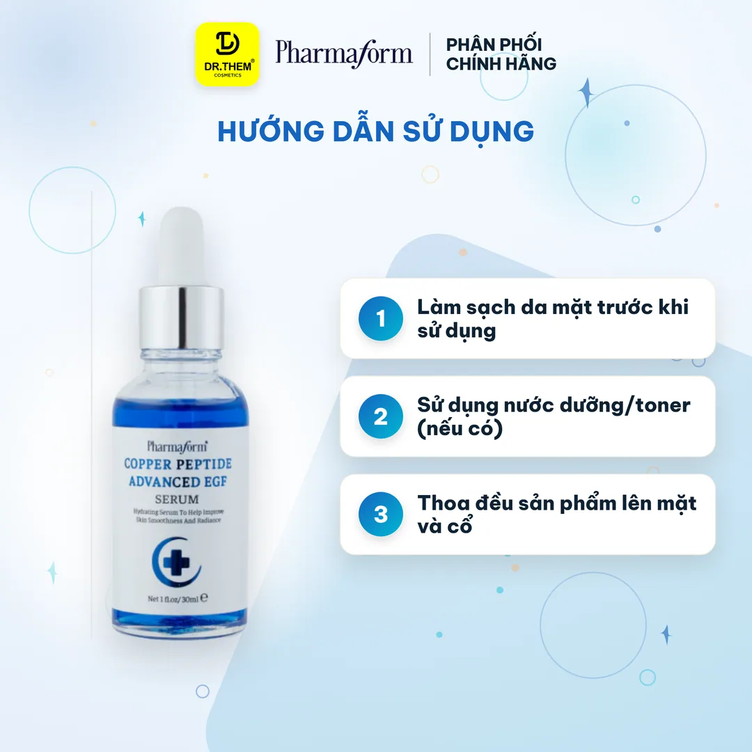 Tinh Chất Pharmaform Copper Peptide Advanced EGF Phục Hồi Da Tổn Thương Hỗ Trợ Chống Lão Hóa 30ml 5