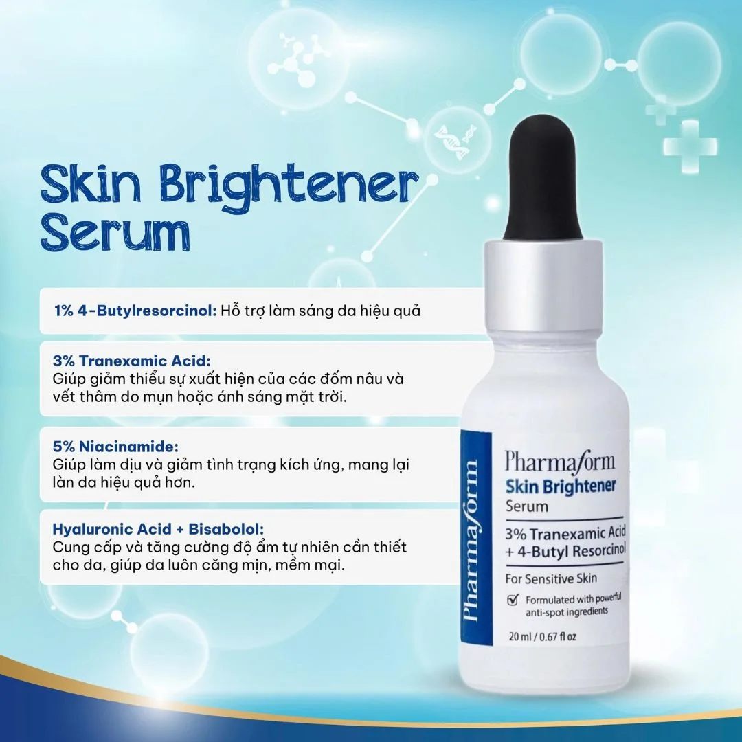 Tinh Chất Pharmaform Skin Brightener Serum Làm Sáng Da Hỗ Trợ Cải Thiện Thâm Mụn Tàn Nhang 20ml 3