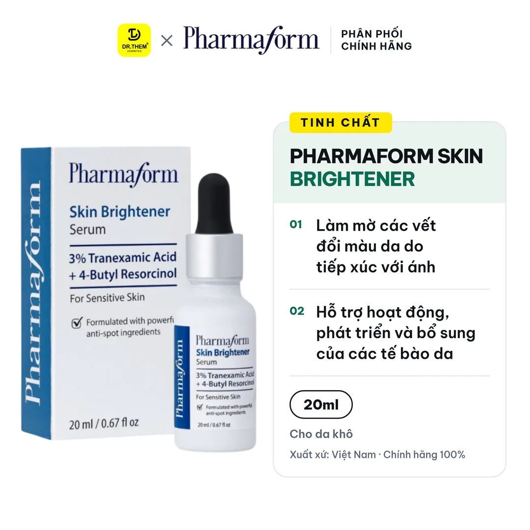 Tinh Chất Pharmaform Skin Brightener Serum Làm Sáng Da Hỗ Trợ Cải Thiện Thâm Mụn Tàn Nhang 20ml