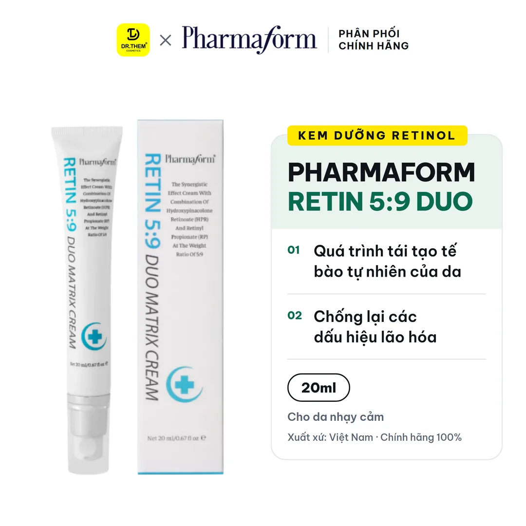 Kem Dưỡng Retinol Pharmaform Retin 5:9 Duo Matrix Cream Hỗ Trợ Chống Lão Hóa Giảm Nếp Nhăn Đều Màu Da 20ml