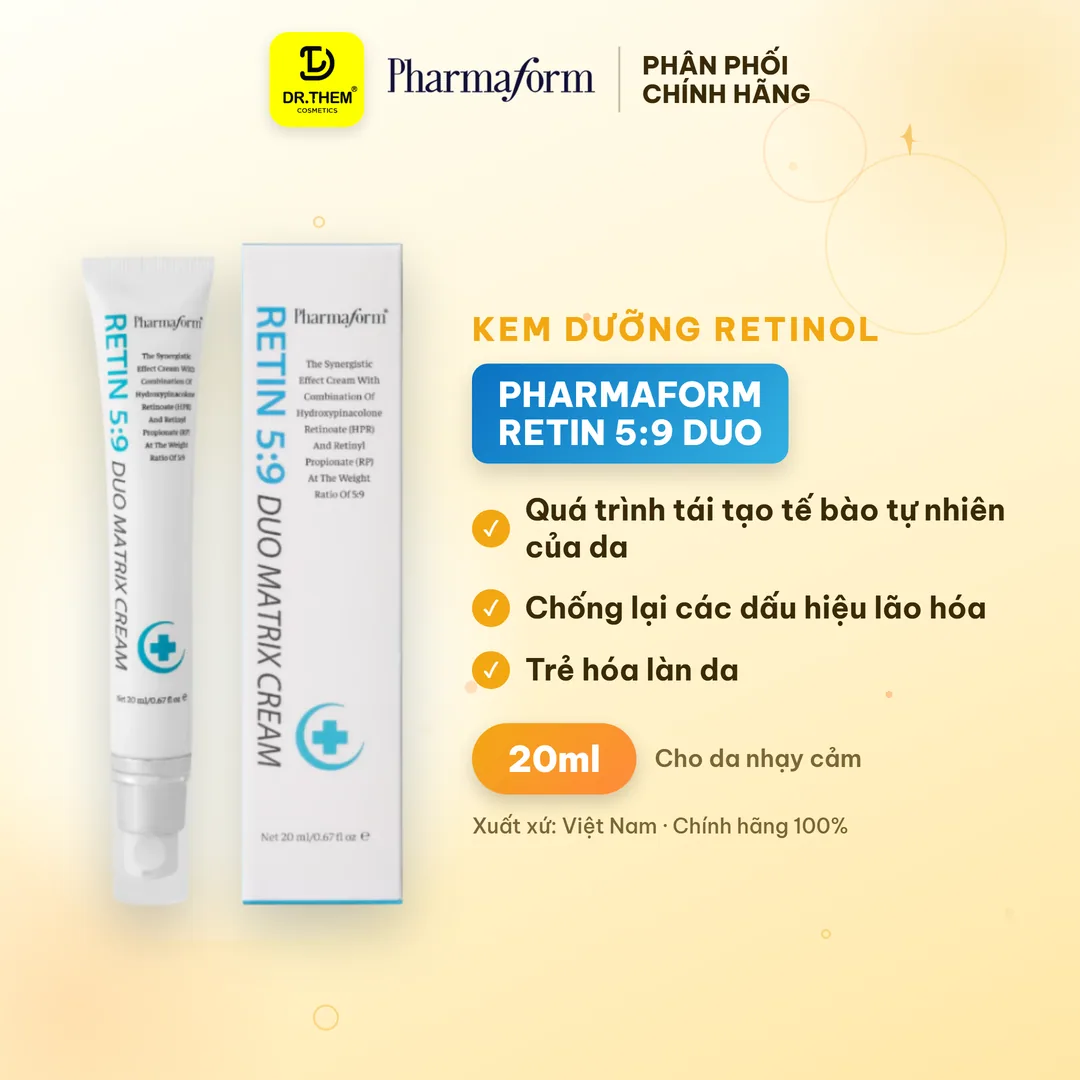 Kem Dưỡng Retinol Pharmaform Retin 5:9 Duo Matrix Cream Hỗ Trợ Chống Lão Hóa Giảm Nếp Nhăn Đều Màu Da 20ml