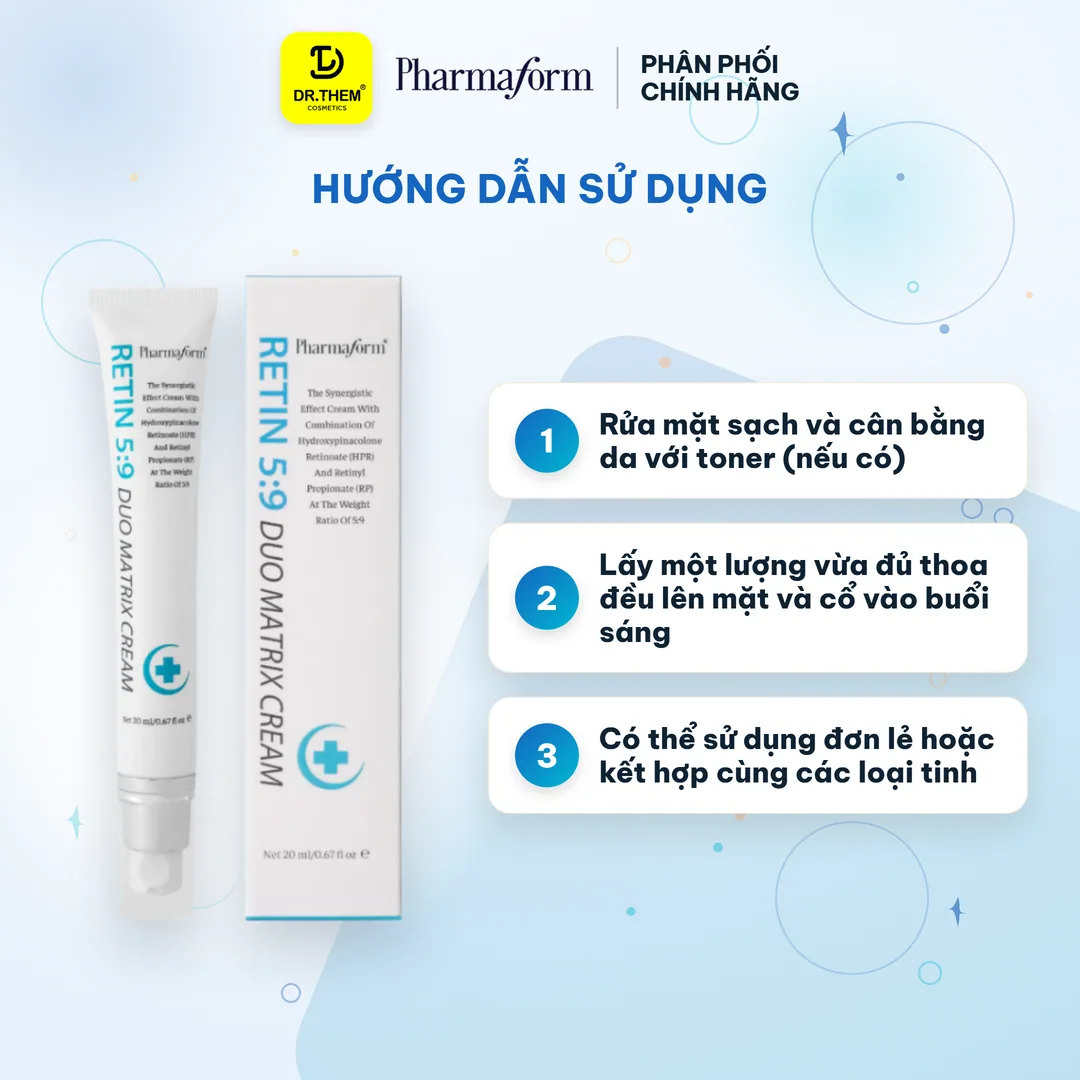 Kem Dưỡng Retinol Pharmaform Retin 5:9 Duo Matrix Cream Hỗ Trợ Chống Lão Hóa Giảm Nếp Nhăn Đều Màu Da 20ml 6