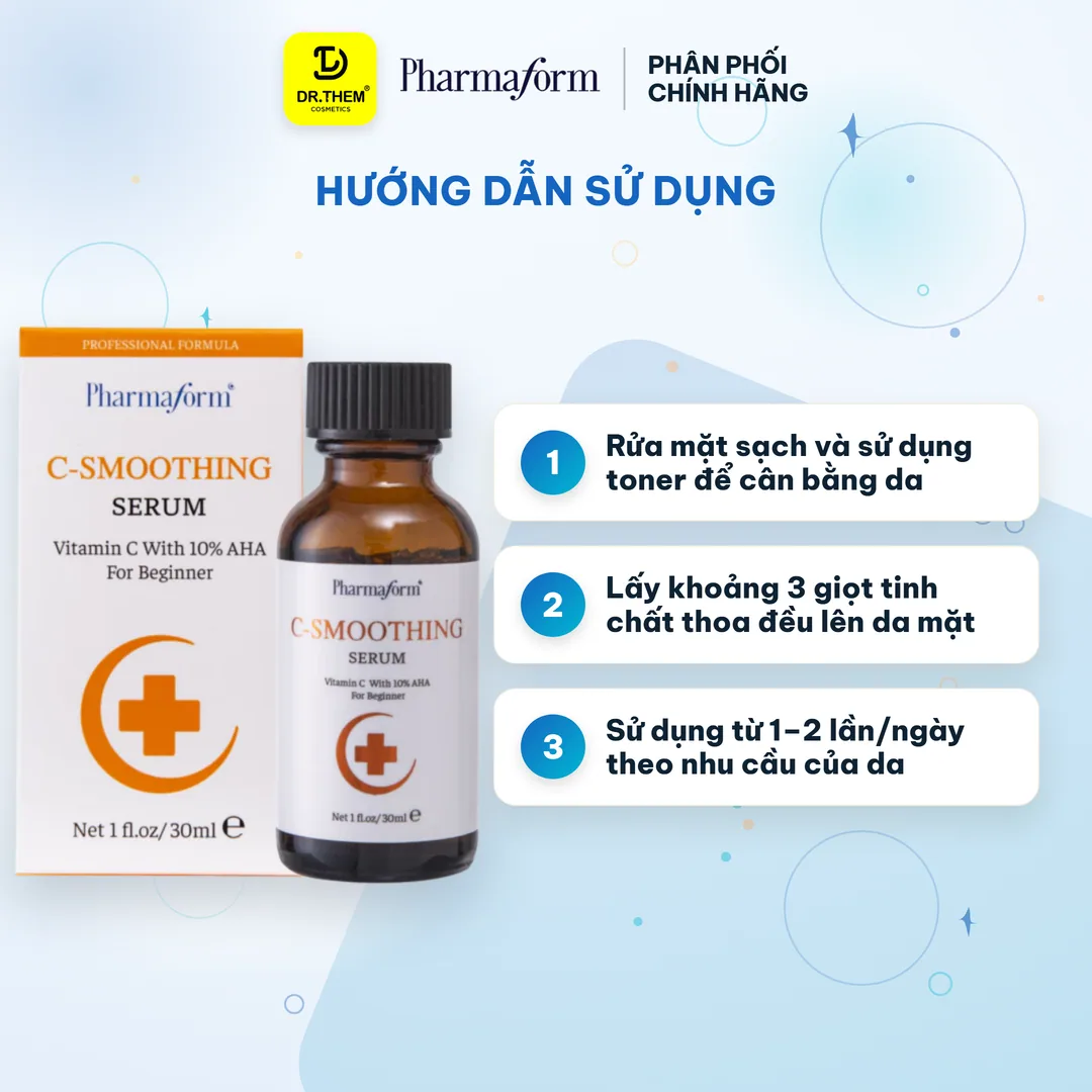 Tinh Chất Pharmaform C Smoothing Serum Vitamin C Và 10% AHA Làm Sáng Da Hỗ Trợ Chống Lão Hóa 30ml 5