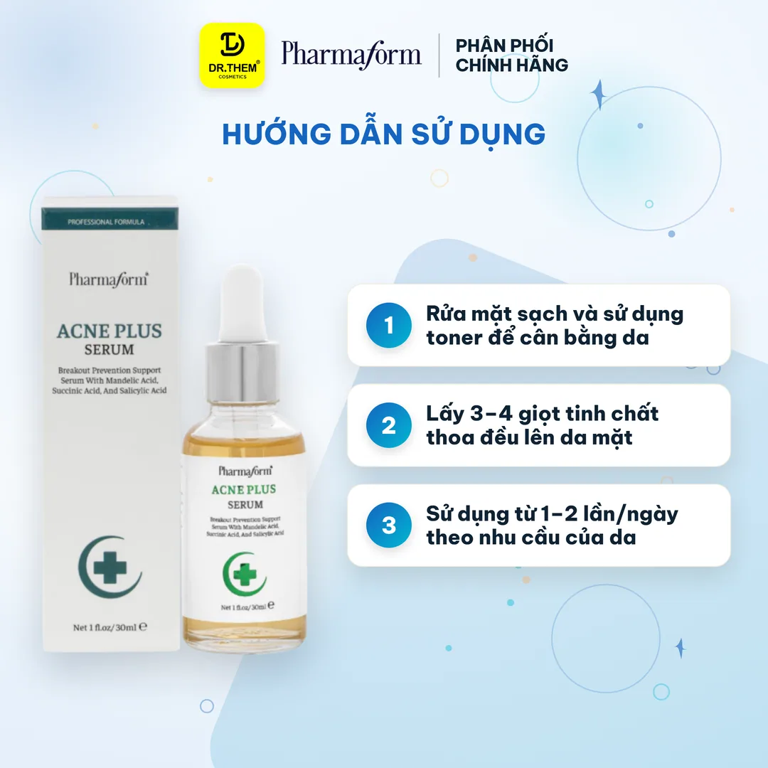 Tinh Chất Pharmaform Acne Plus Serum Ngăn Ngừa Mụn Kiểm Soát Dầu Nhờn Se Khít Lỗ Chân Lông Cho Da Mụn 30ml 7