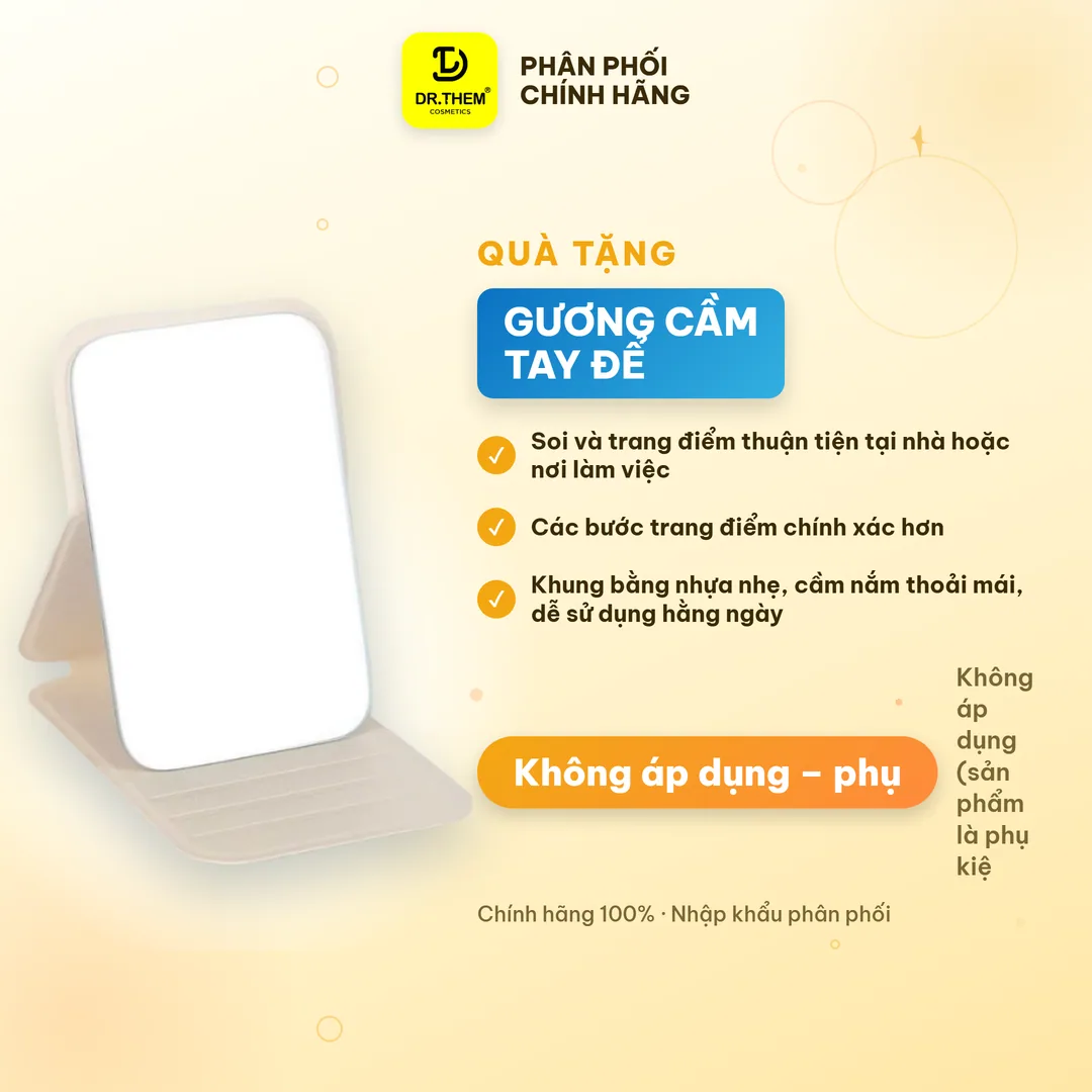 Quà Tặng Gương Cầm Tay Để Bàn Khung Nhựa Mặt Gương Tráng Bạc Tiện Lợi Cho Trang Điểm Và Du Lịch (Gương Dài)