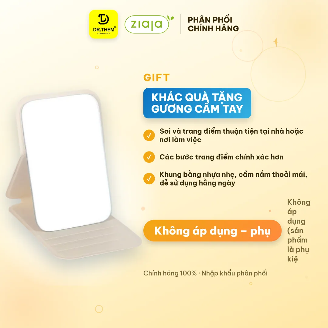 Quà Tặng Gương Cầm Tay Để Bàn Khung Nhựa Mặt Gương Tráng Bạc Tiện Lợi Cho Trang Điểm Và Du Lịch (Gương Dài)