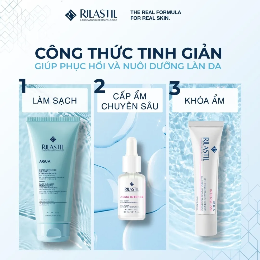 Sữa Rửa Mặt Dưỡng Ẩm Rilastil Aqua Face Cleanser Làm Sạch Dịu Nhẹ Bổ Sung Ceramide Cho Da Nhạy Cảm 200ml 3