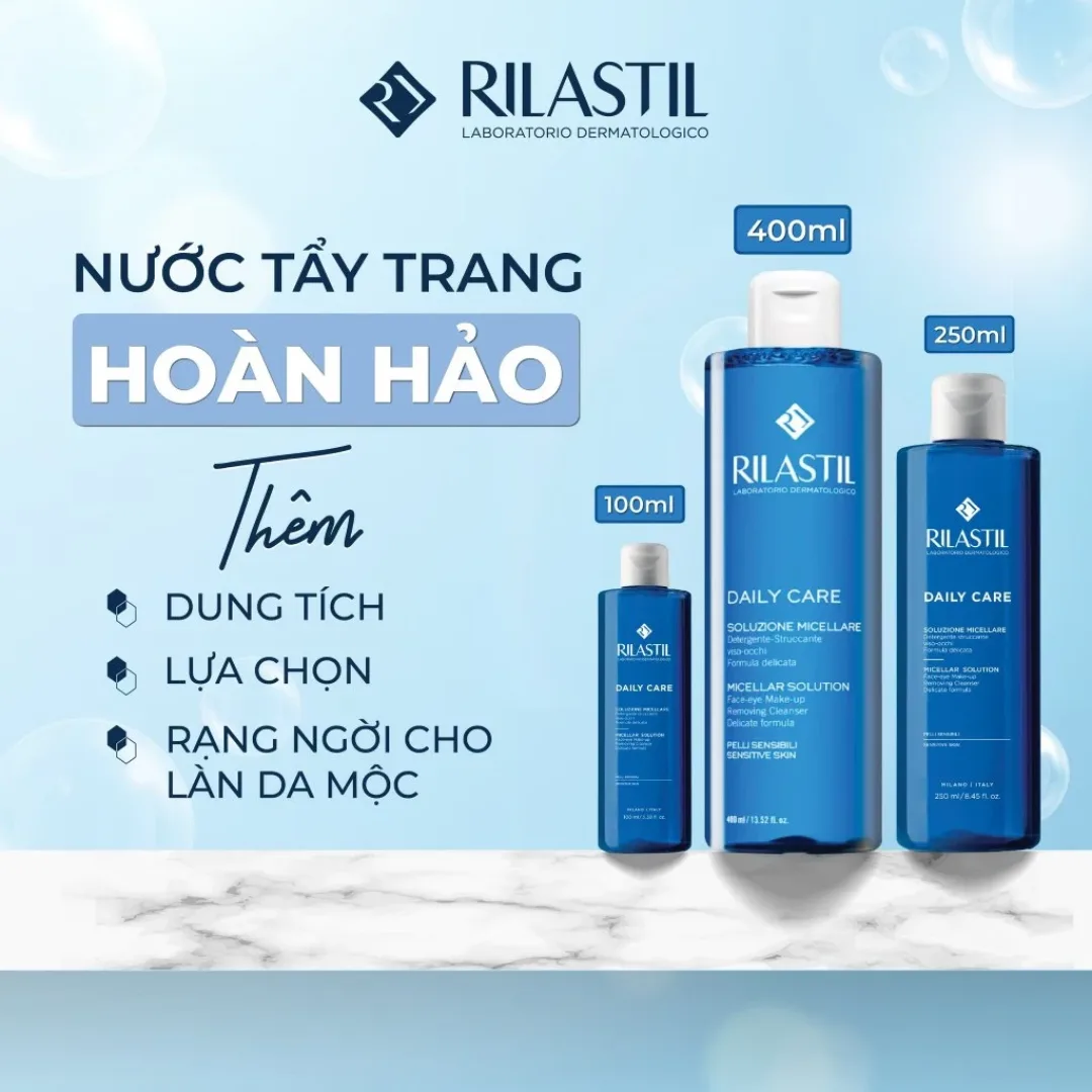 Nước Tẩy Trang Rilastil Daily Care Micellar Solution Làm Sạch Sâu Dịu Nhẹ Cân Bằng Độ pH Cho Mọi Loại Da 400ml 2