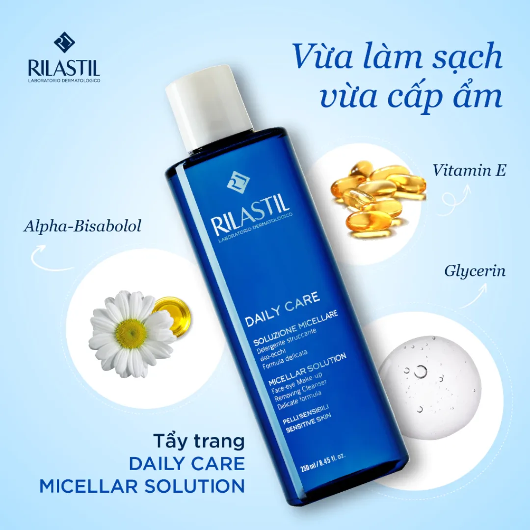 Nước Tẩy Trang Rilastil Daily Care Micellar Solution Làm Sạch Sâu Dịu Nhẹ Cân Bằng Độ pH Cho Mọi Loại Da 400ml 3