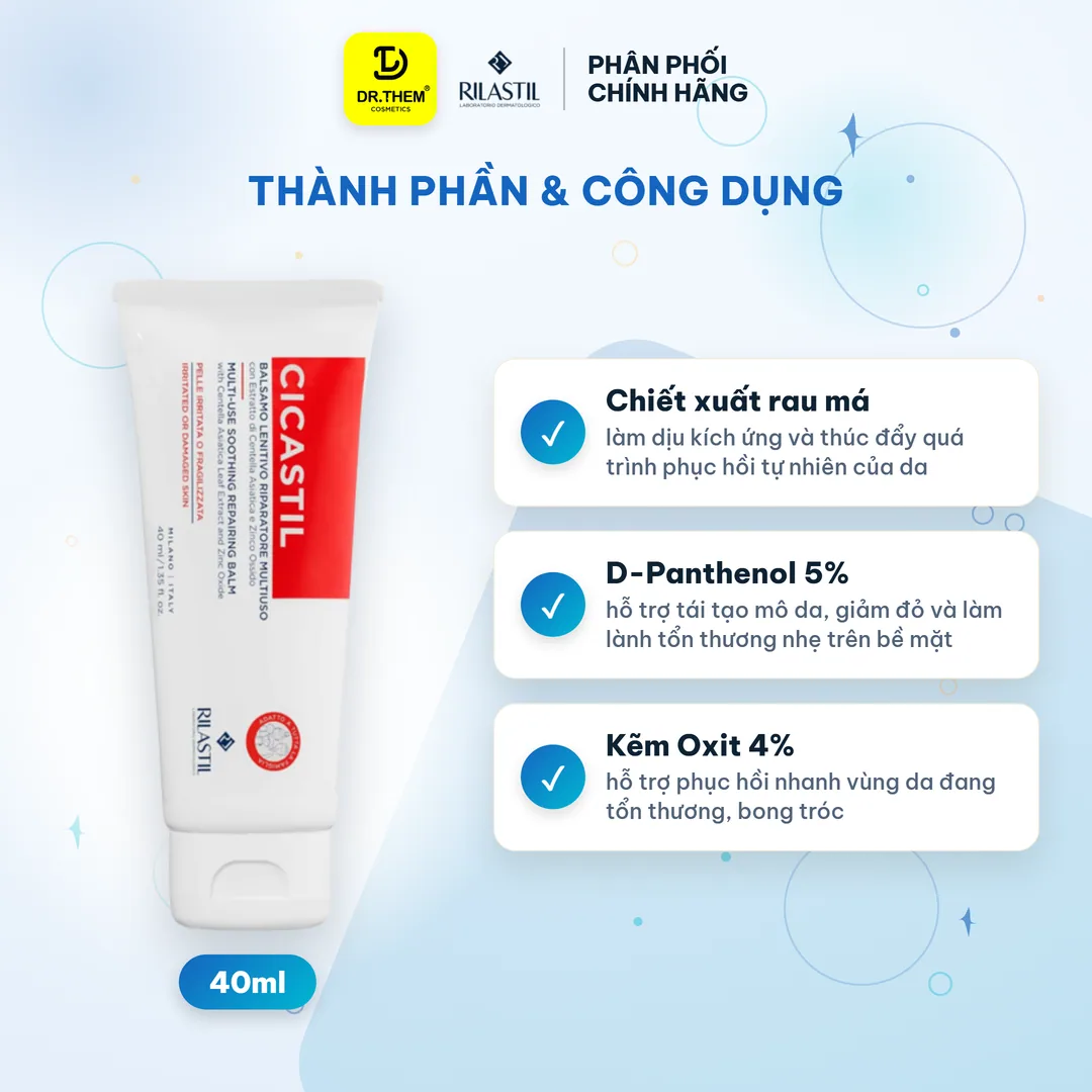 Kem Dưỡng Rilastil Cicastil Multi Use Soothing Repairing Balm Hỗ Trợ Phục Hồi Làm Dịu Da Kích Ứng 40ml 6