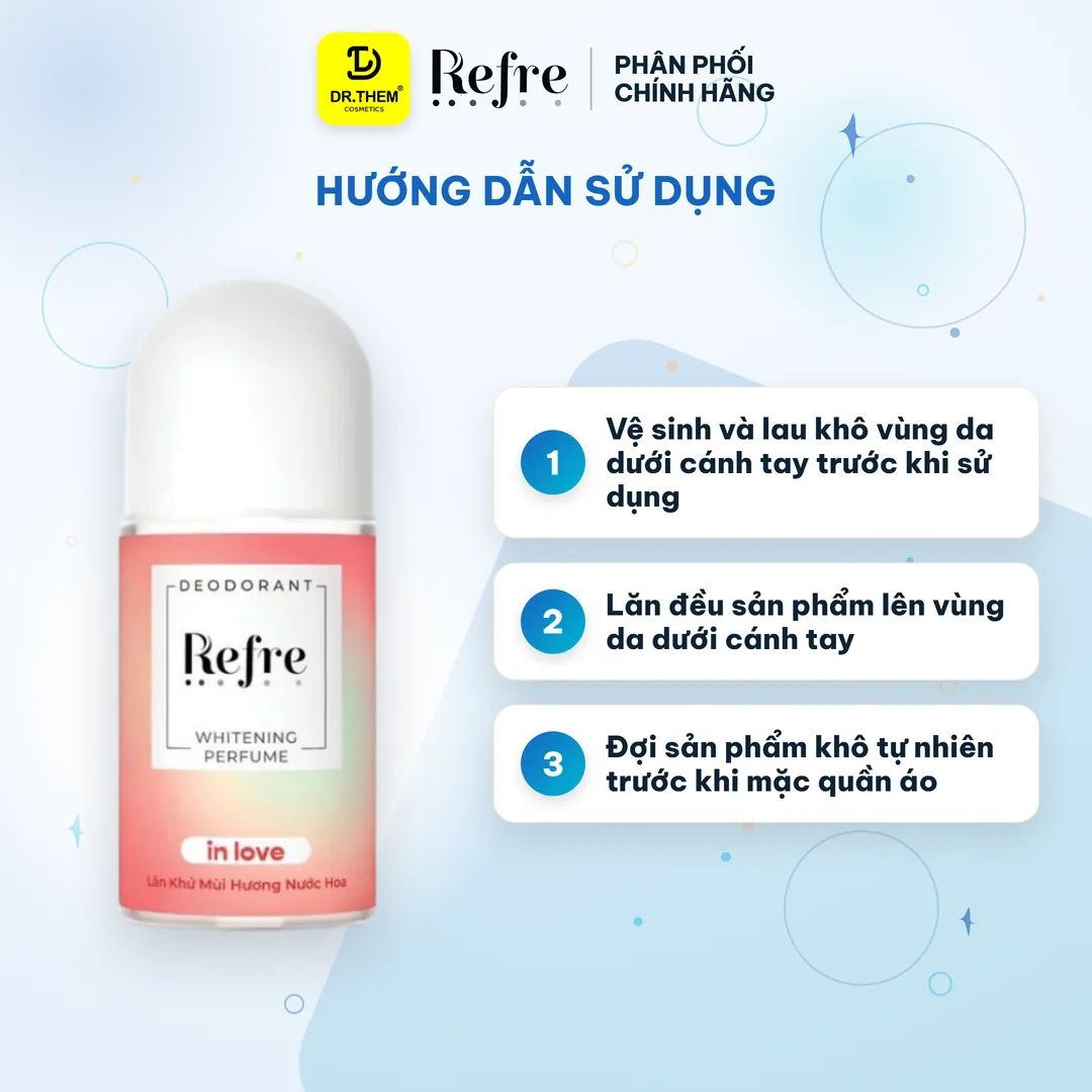 Lăn Khử Mùi Refre Whitening Perfume Hương Tình Yêu Khử Mùi Dưỡng Sáng Vùng Da Dưới Cánh Tay 40ml 3