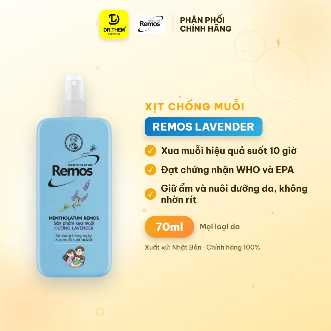 Xịt Xua Muỗi Rohto Remos Picaridin Và Tinh Dầu Thiên Nhiên Xua Đuổi Muỗi Côn Trùng Cho Bé Và Người Lớn 70ml/150ml 3