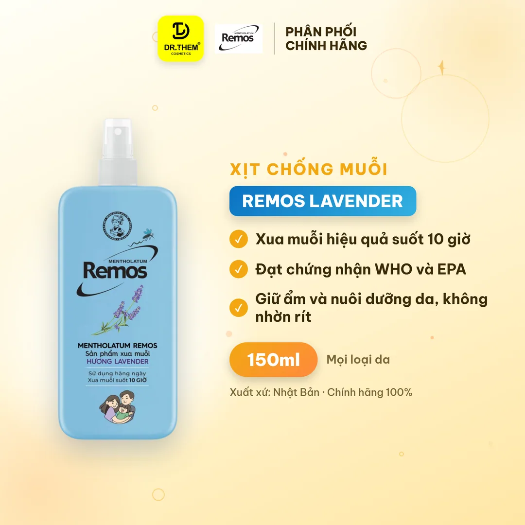 Xịt Xua Muỗi Rohto Remos Picaridin Và Tinh Dầu Thiên Nhiên Xua Đuổi Muỗi Côn Trùng Cho Bé Và Người Lớn 70ml/150ml 4