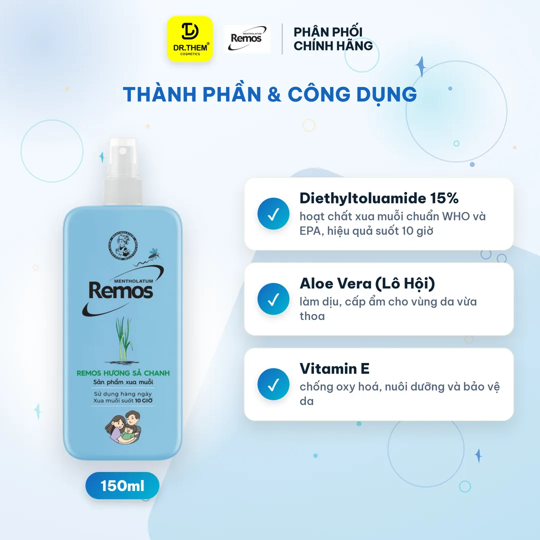 Xịt Chống Muỗi Rohto Mentholatum Remos Hương Sả Chanh 150ml 2