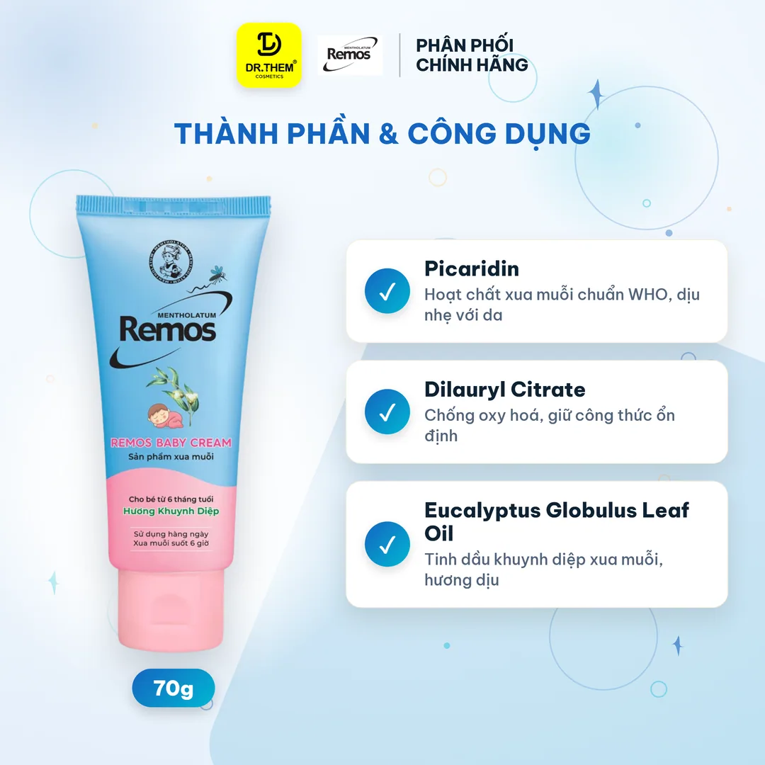 Kem Chống Muỗi Rohto Remos Picaridin Và Tinh Dầu Thiên Nhiên Xua Đuổi Muỗi Côn Trùng Cho Bé Và Người Lớn 70g 2