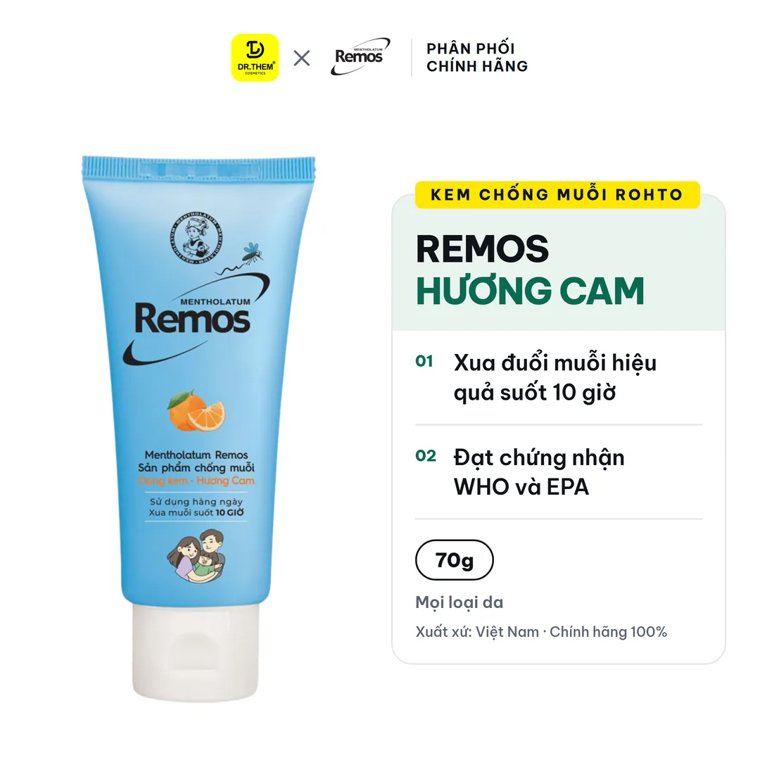 Kem Chống Muỗi Rohto Mentholatum Remos Hương Cam 70g