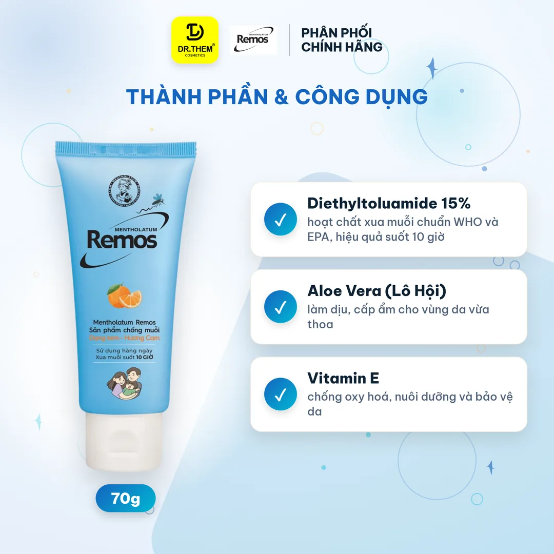 Kem Chống Muỗi Rohto Mentholatum Remos Hương Cam 70g 2