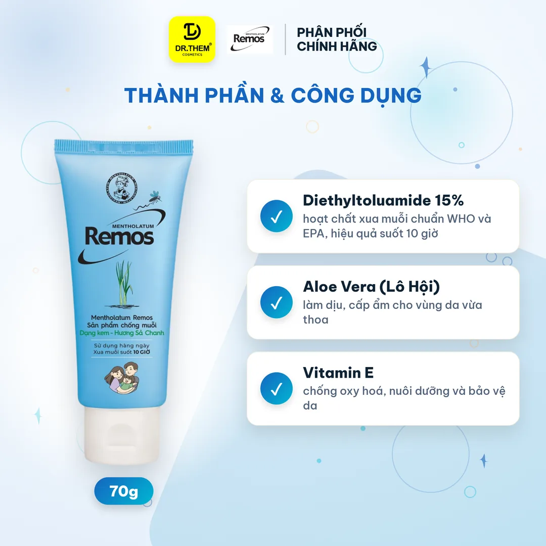 Kem Chống Muỗi Rohto Mentholatum Remos Hương Sả Chanh 70g 2
