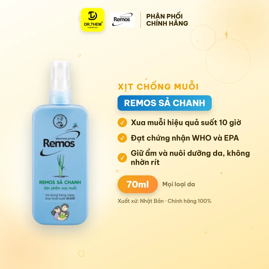 Xịt Xua Muỗi Rohto Remos Picaridin Và Tinh Dầu Thiên Nhiên Xua Đuổi Muỗi Côn Trùng Cho Bé Và Người Lớn 70ml/150ml 5