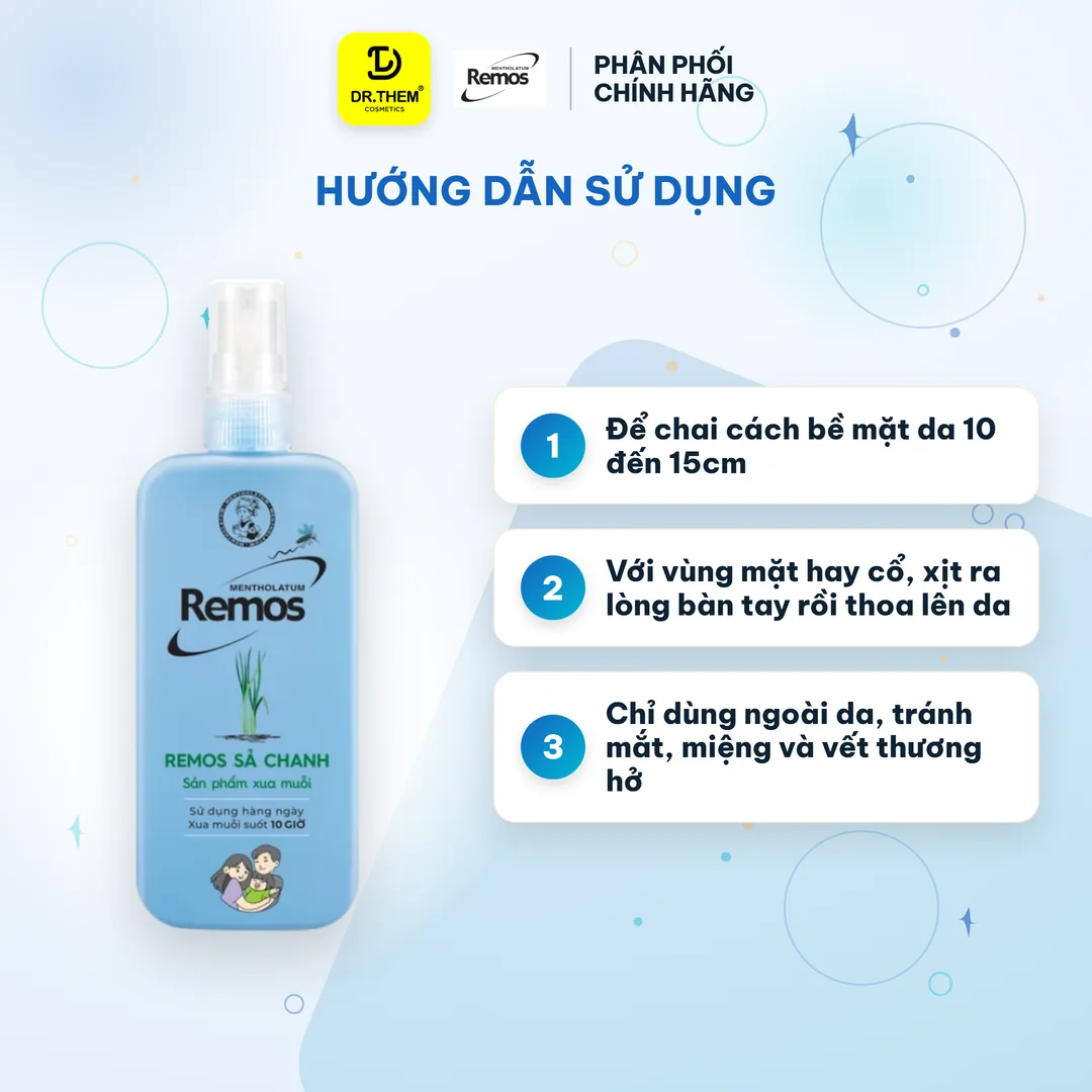 Xịt Chống Muỗi Rohto Mentholatum Remos Hương Sả Chanh 70ml 3