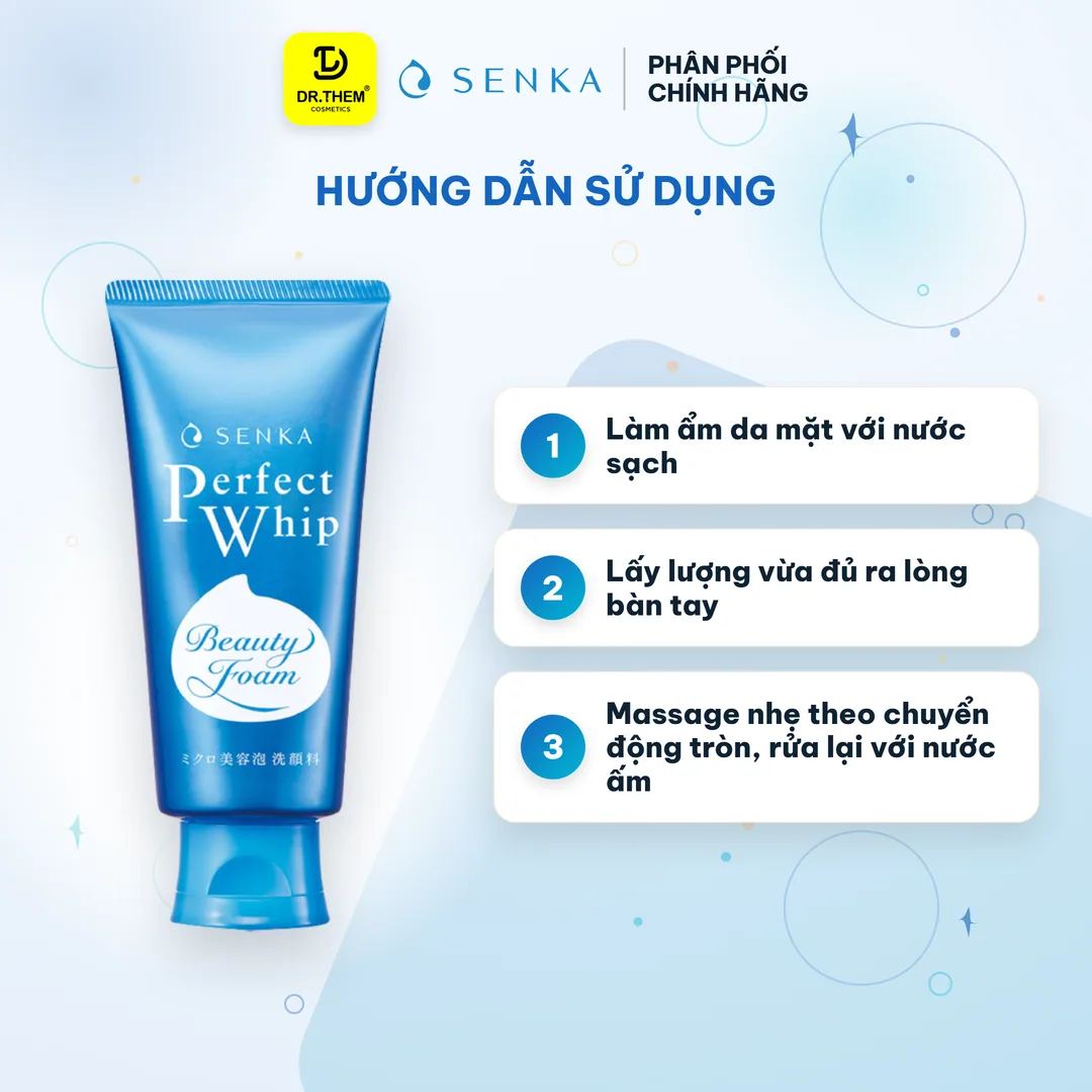 Sữa Rửa Mặt Senka Perfect Whip Facial Foam Wash Tạo Bọt Tơ Tằm Trắng Làm Sạch Sâu Dưỡng Ẩm 3