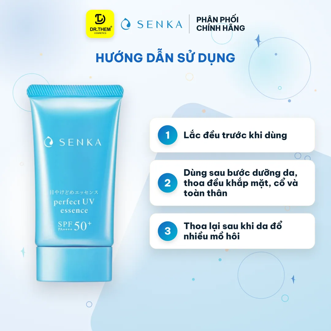 Tinh Chất Chống Nắng Senka Perfect UV Essence SPF50+ PA++++ Nâng Tông Sáng Mượt 50g 3