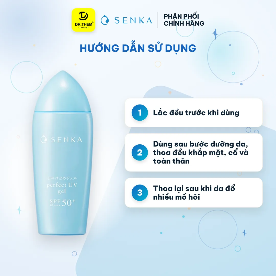 Gel Sữa Chống Nắng Senka Perfect UV Gel SPF50+ PA++++ Ẩm Mượt Cho Da Khô 80g 3
