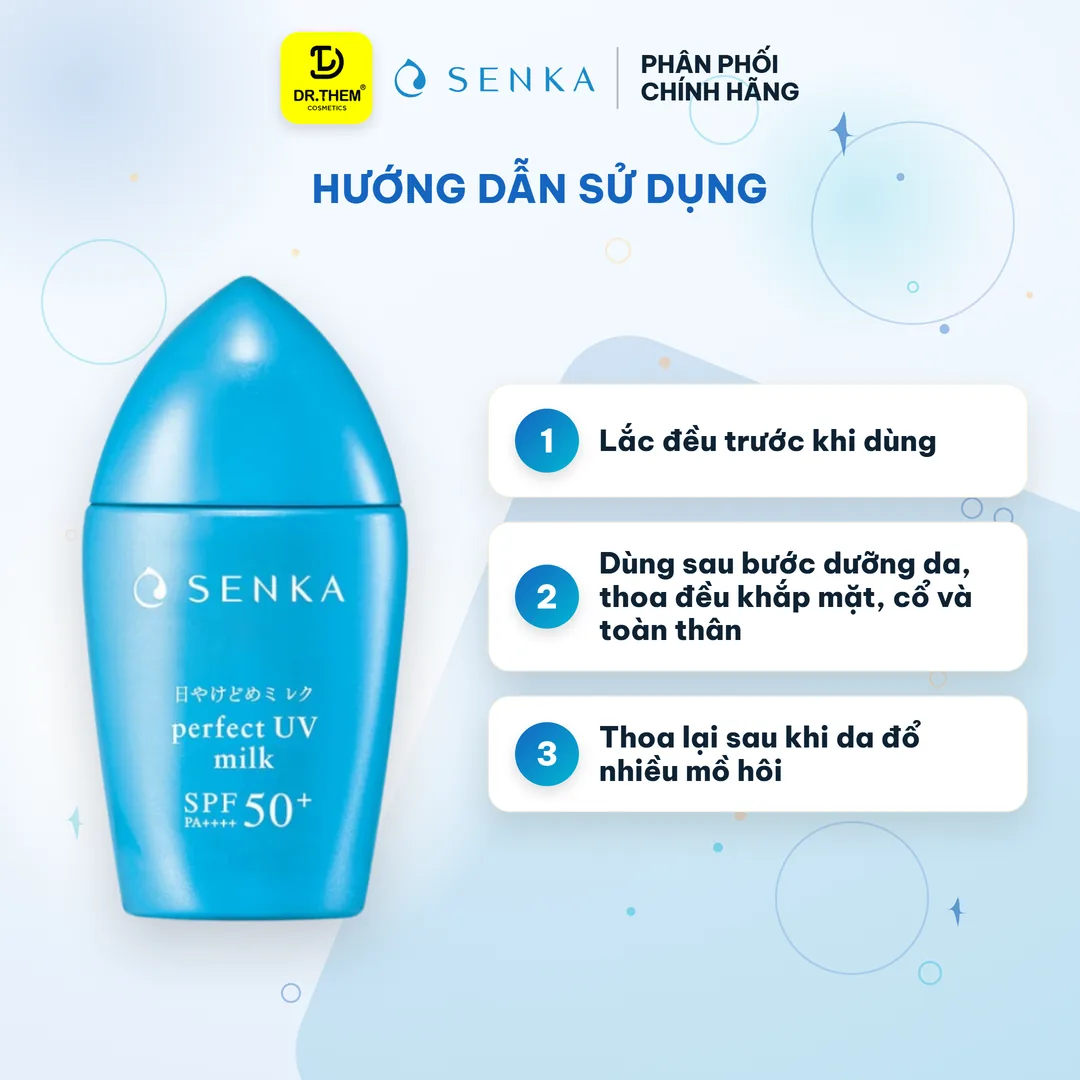 Sữa Chống Nắng Senka Perfect UV Milk SPF50+ PA++++ Kiềm Dầu Mịn Lì Cho Da Dầu 40ml 3