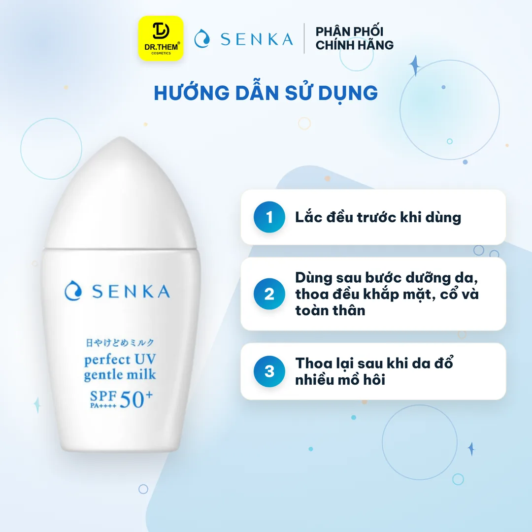 Sữa Chống Nắng Senka Perfect UV Gentle Milk SPF50+ PA++++ Cho Da Nhạy Cảm 40ml 3