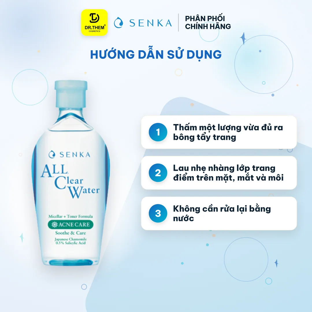 Nước Tẩy Trang Senka All Clear Water Acne Care Ngăn Ngừa Mụn 400ml 3