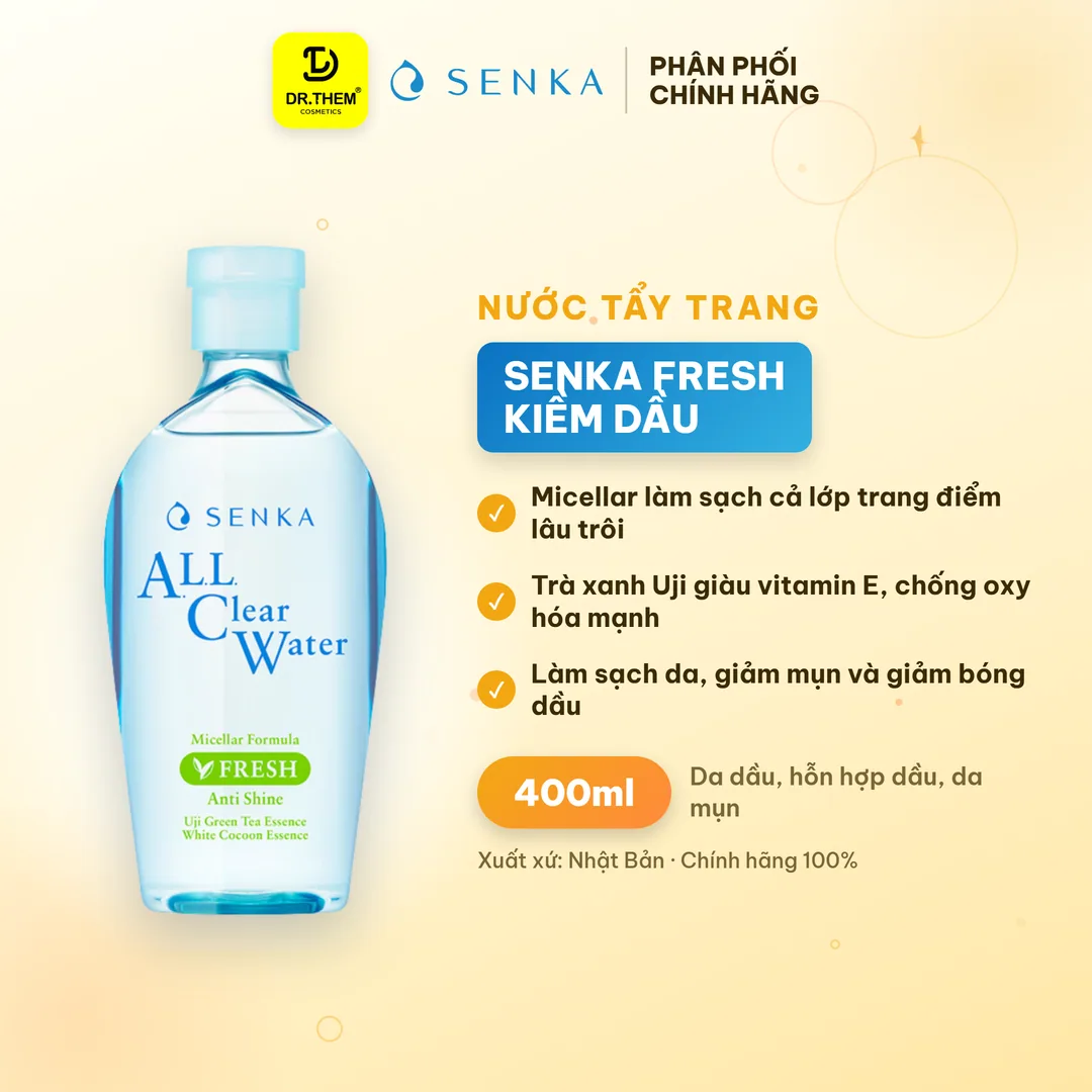Nước Tẩy Trang Senka All Clear Water Micellar Formula Làm Sạch Trang Điểm Và Dưỡng Ẩm Cho Da 400ml 4