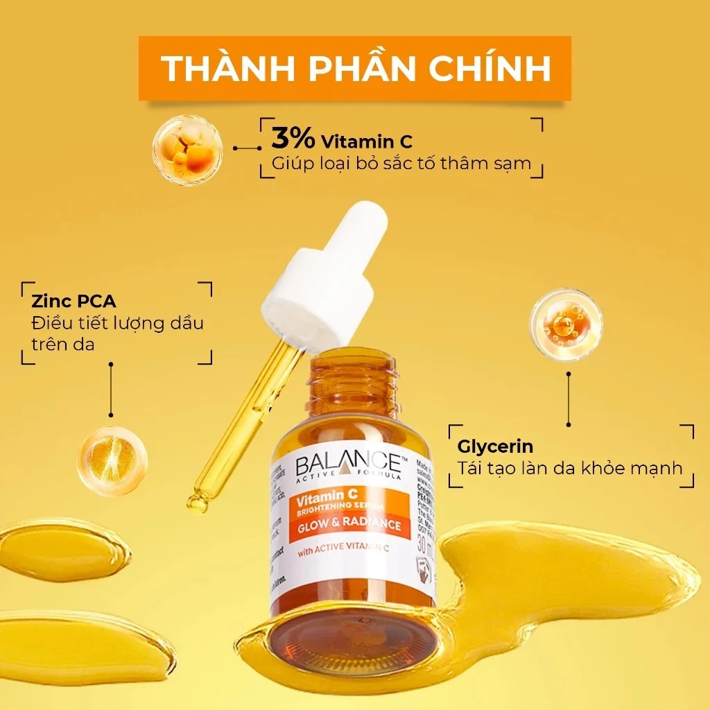 Serum Dưỡng Da Balance Active Formula Vitamin C Niacinamide Hyaluronic Dưỡng Sáng Cấp Ẩm Da 30ml 6