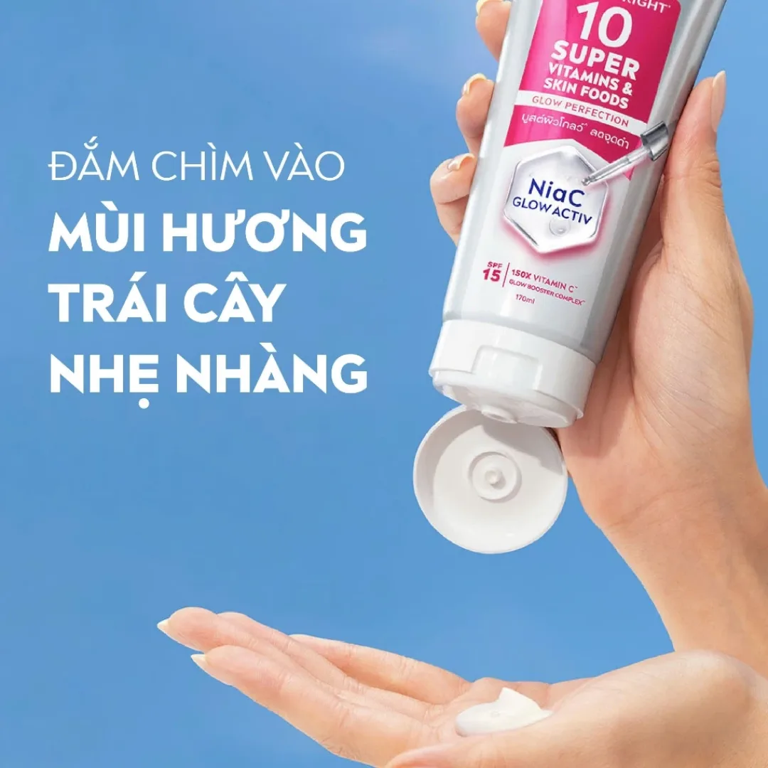 Serum Dưỡng Thể Nivea 10 Super Vitamins & Skin Foods Dưỡng Sáng Da Hỗ Trợ Mờ Thâm SPF15 Cho Mọi Loại Da 170ml 300ml 4