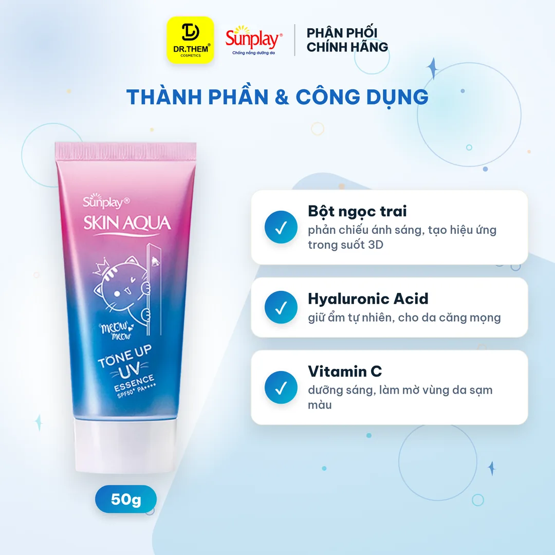 Tinh Chất Chống Nắng Sunplay Skin Aqua Tone Up UV Essence Lavender SPF50+ PA++++ Nâng Tông Dưỡng Ẩm 50g 2