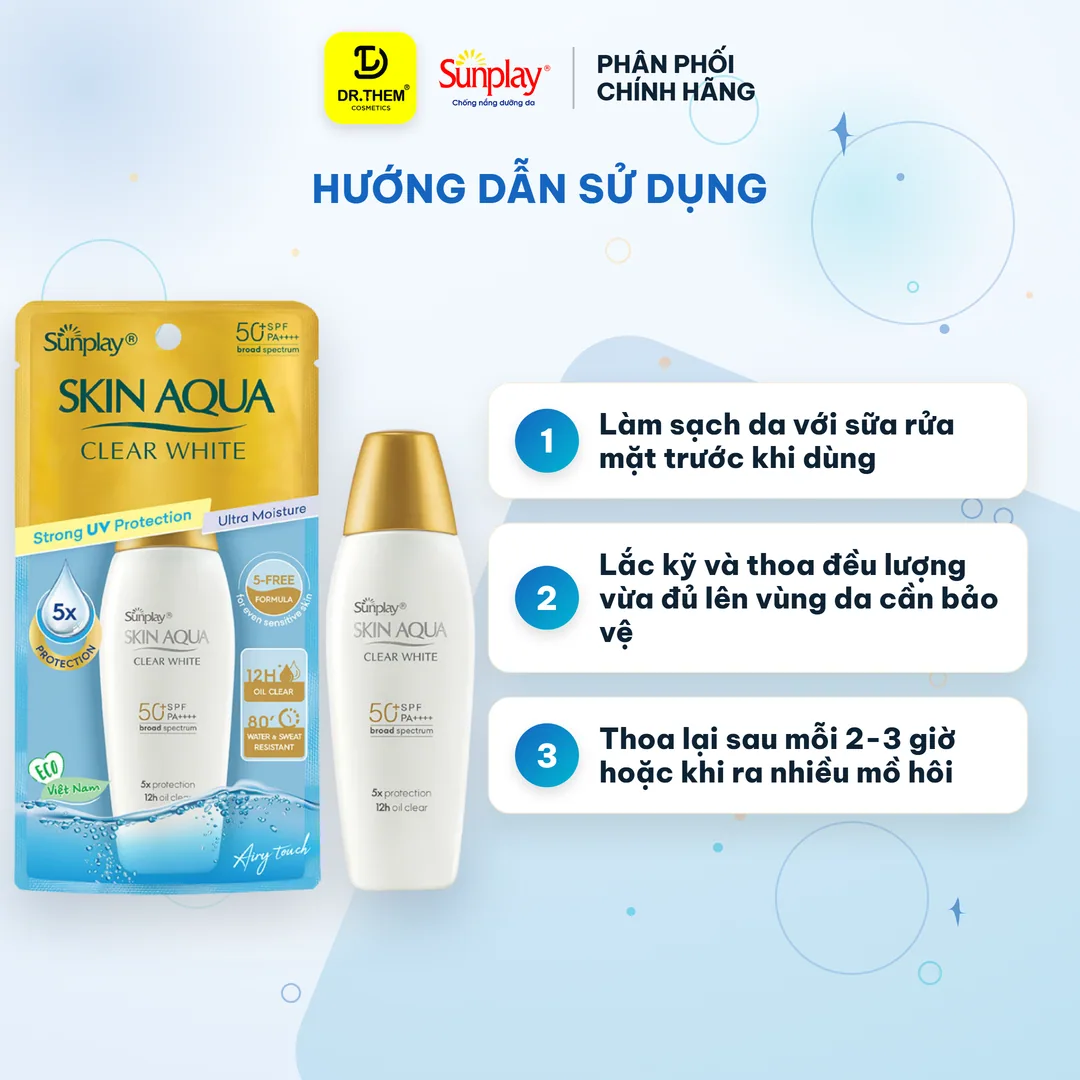 Sữa Chống Nắng Sunplay Skin Aqua Clear White SPF50+ PA++++ Dưỡng Sáng Kiềm Dầu 55g 3