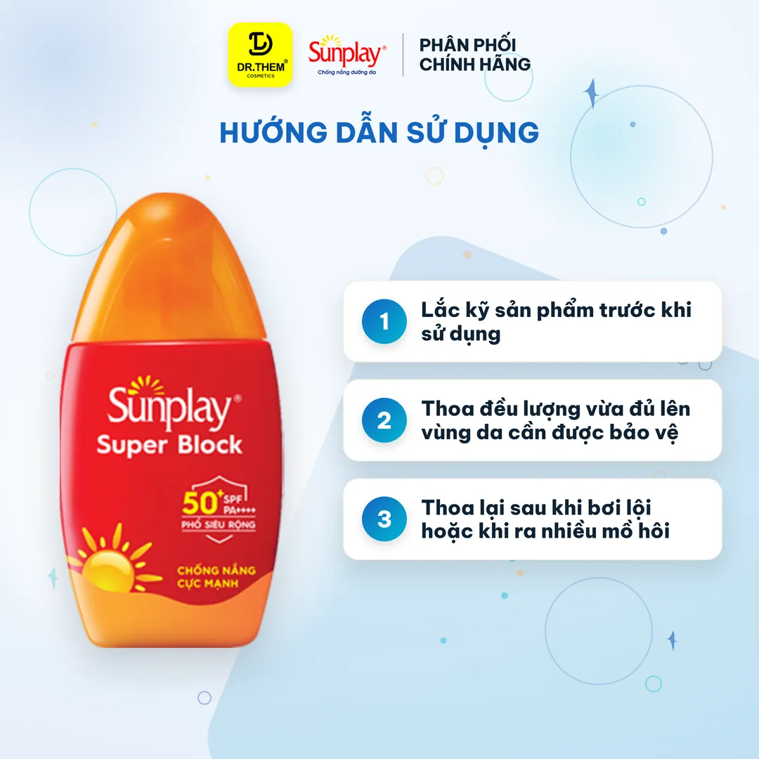 Sữa Chống Nắng Sunplay Super Block SPF50+ PA++++ Kháng Nước Bảo Vệ Vượt Trội 30g 3