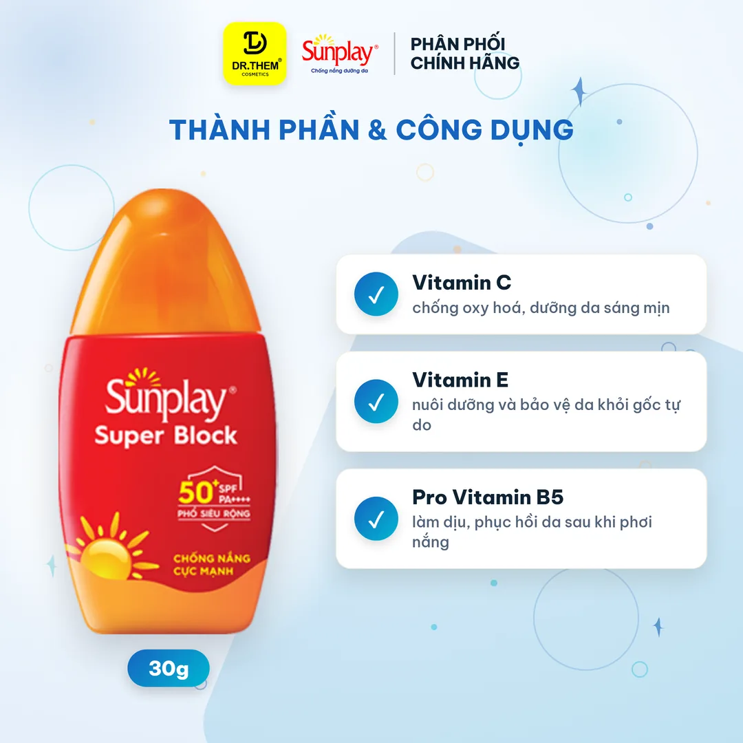 Sữa Chống Nắng Sunplay Super Block SPF50+ PA++++ Kháng Nước Bảo Vệ Vượt Trội 30g 2