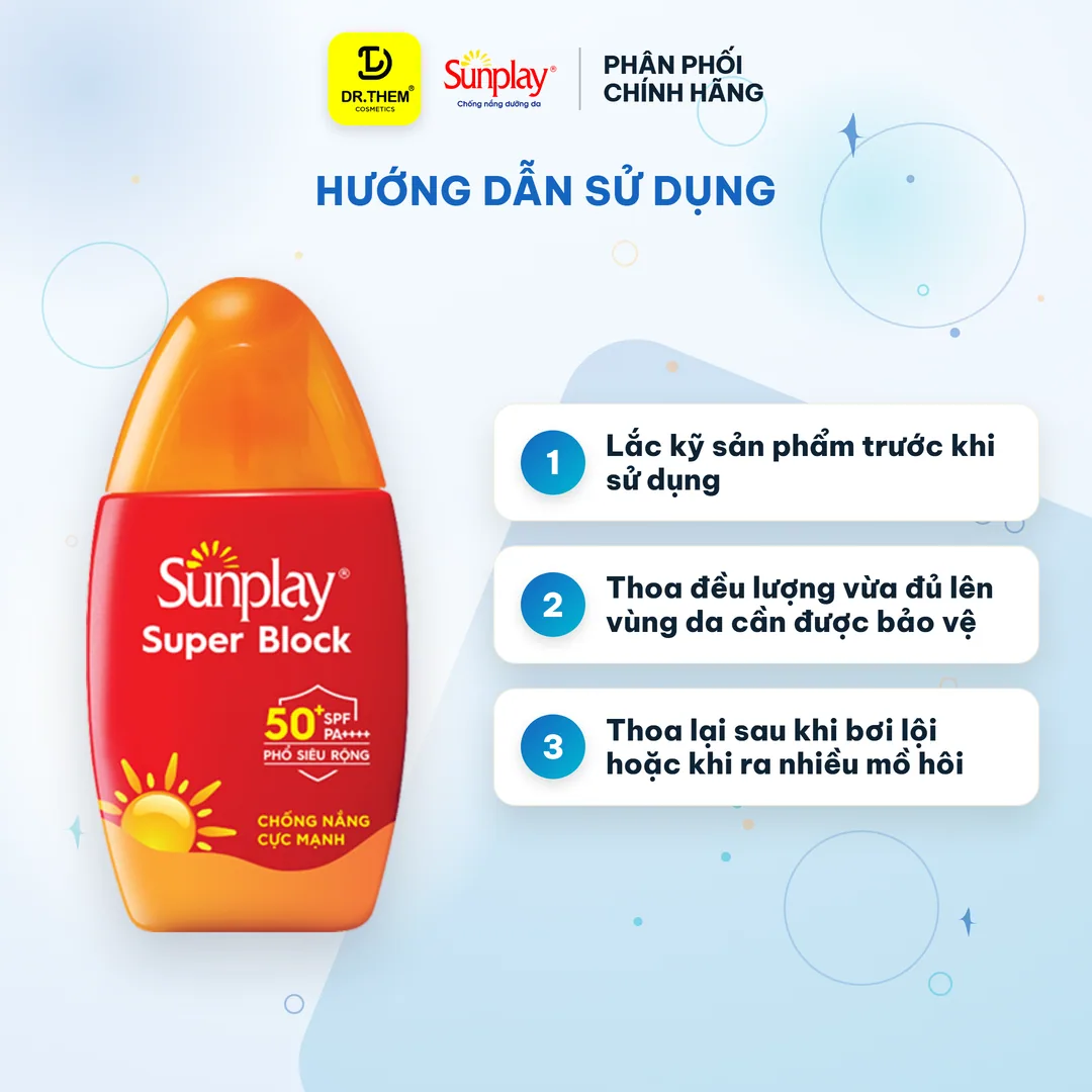 Sữa Chống Nắng Sunplay Super Block SPF50+ PA++++ Kháng Nước Bảo Vệ Vượt Trội 70g 3