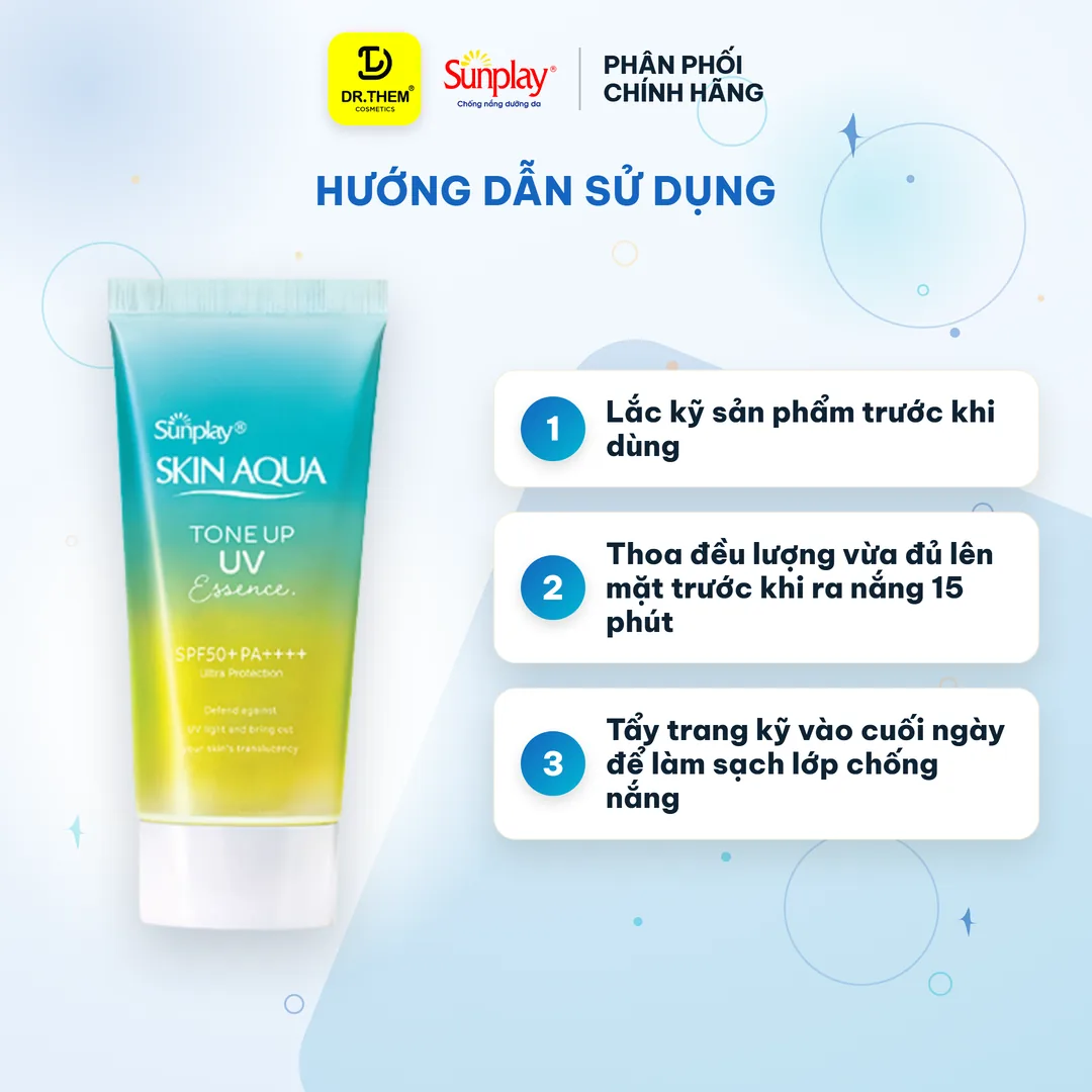 Tinh Chất Chống Nắng Sunplay Skin Aqua Tone Up UV Essence Mint Green SPF50+ PA++++ Trung Hòa Sắc Đỏ 50g 3