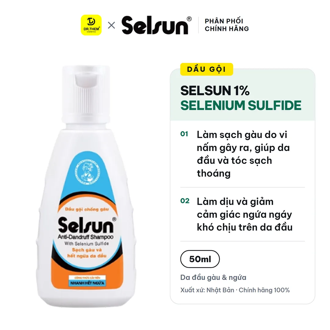 Dầu Gội Selsun 1% Selenium Sulfide Anti-Dandruff Shampoo Sạch Gàu Do Vi Nấm 50ml