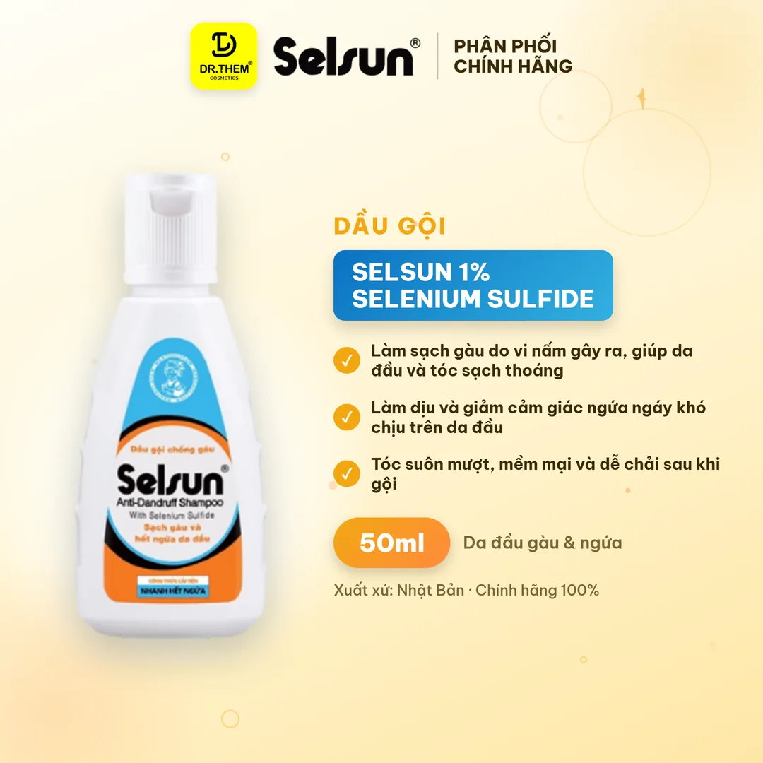 Dầu Gội Selsun 1% Selenium Sulfide Anti-Dandruff Shampoo Sạch Gàu Do Vi Nấm 50ml