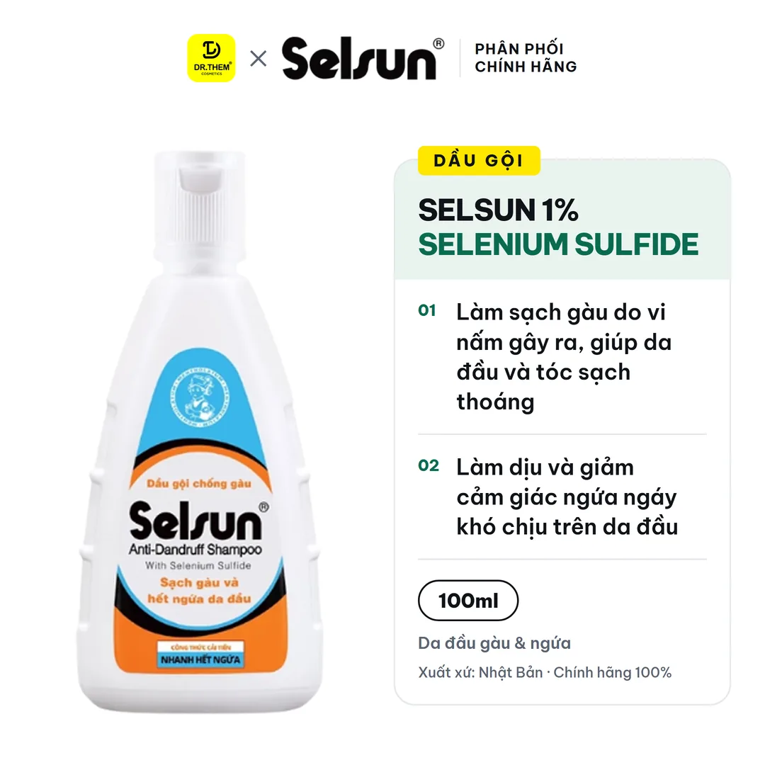 Dầu Gội Selsun 1% Selenium Sulfide Anti-Dandruff Shampoo Sạch Gàu Do Vi Nấm 100ml